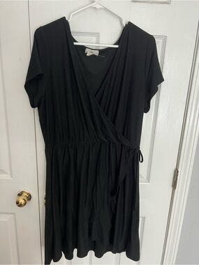 Derek Heart Black Wrap-Style Mini Dress